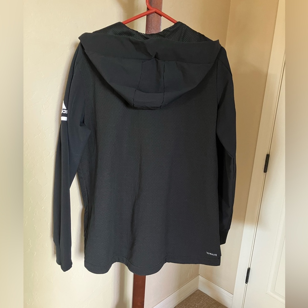 Adidas Women’s Black Squad Bomber Jacket w/Hood. NWOT-Size XL Tall. - Picture 3 of 4